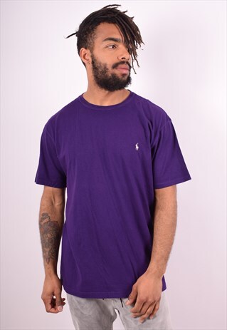 POLO RALPH LAUREN MENS VINTAGE T-SHIRT TOP MEDIUM PURPLE 90S
