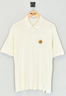 Vintage Burberry Polo T-Shirt Yellow Large