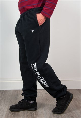 CHAMPION TRACKSUIT BOTTOMS BLACK JOGGERS