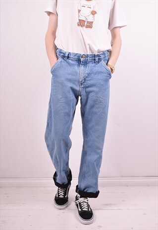 CARHARTT MENS VINTAGE JEANS W32 L32 BLUE 90S