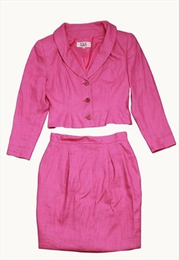 Vintage 90s Dior Skirt Suit in Pink