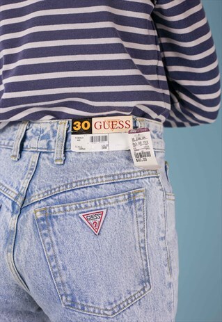 VINTAGE GUESS DEADSTOCK MOM JEANS LIGHT WASH ORIGINAL TAGS