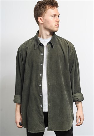 VINTAGE CORDUROY CORD SHIRT GREY