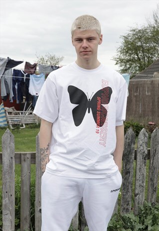 WHITE BUTTERFLY T-SHIRT