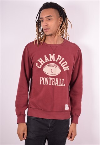 CHAMPION MENS VINTAGE SWEATSHIRT JUMPER XL MAROON 90S