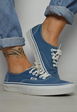 VINTAGE 90S VANS BLUE SKATE SHOES TRAINERS PREPPY RETRO