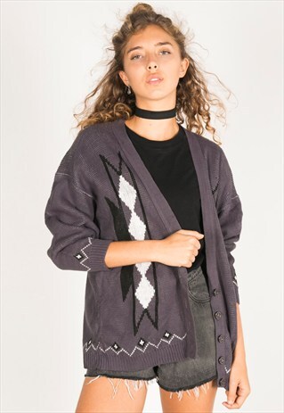VINTAGE 80S CASUAL KNIT CARDIGAN / R00363