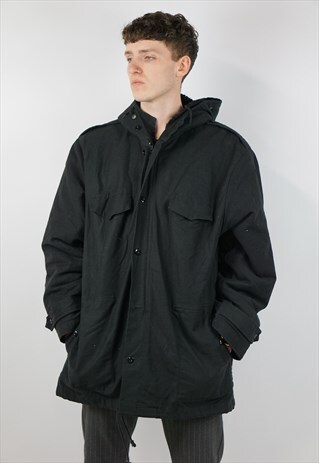 VINTAGE BLACK SHEEPSKIN WARM LINED JACKET