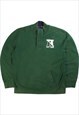 Vintage  Tommy Hilfiger Sweatshirt Quarter Button Green
