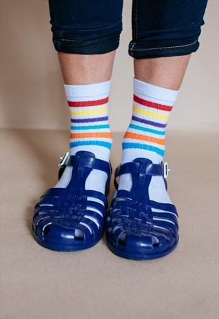 VINTAGE 90S DARK BLUE JELLY SANDALS