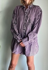 Vintage Purple Striped Shirt