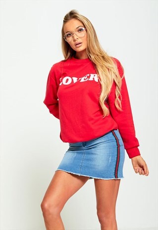 STRIPED SIDE LIGHT DENIM MINI SKIRT