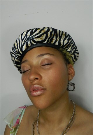 TIGER PRINT VELVET BERET