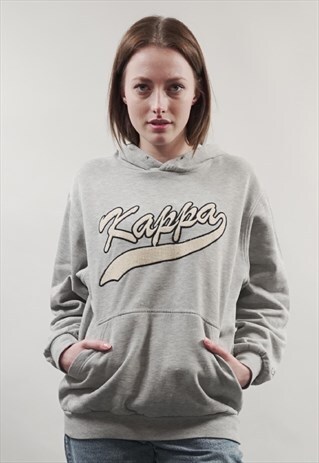 VINTAGE 90'S KAPPA LOGO GREY HOODIE