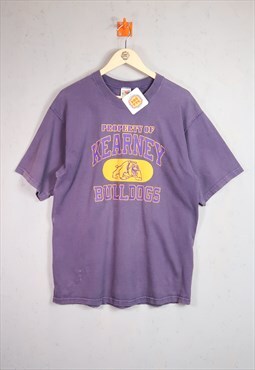 Vintage 90s Kearney Bulldogs USA T-Shirt Purple Medium