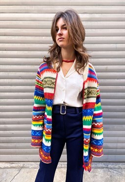 Handmade Multicolored Peruvian Cardigan