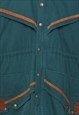 VINTAGE DARK GREEN & BROWN HORSE DESIGN EMBROIDERED JACKET -