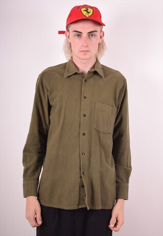 BARBOUR MENS VINTAGE SHIRT SMALL KHAKI 90S