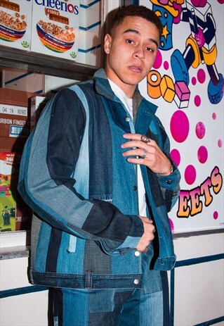 UPCYCLED PANELLED DENIM JACKET