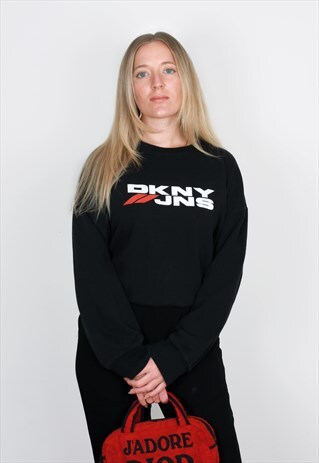 VINTAGE DKNY BLACK LOGO JUMPER