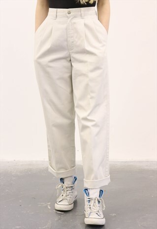 DOCKERS VINTAGE 1980S BEIGE TROUSERS