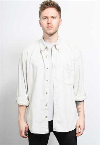 VINTAGE CORDUROY CORD SHIRT CREAM