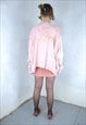 VINTAGE Y2K RAVE TIE-DYE BAGGY CARDIGAN JACKET IN LIGHT PINK