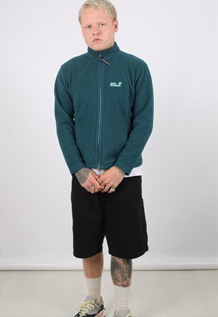 VINTAGE JACK WOLFSKIN LARGE GREEN EMBROIDERED FLEECE