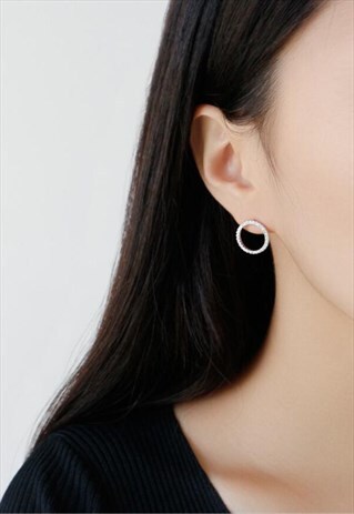 CIRCLE STERLING SILVER STUD EARRINGS