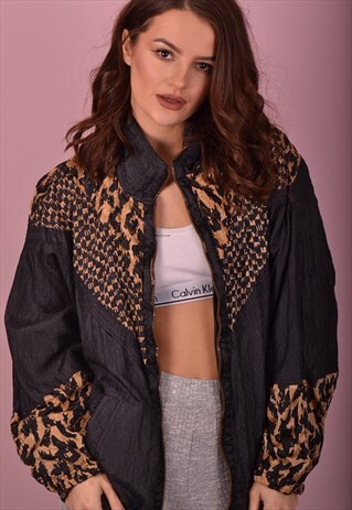 BLACK LIGHTWEIGHT PATTERN JACKET GFJ457