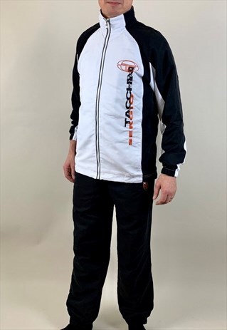 SERGIO TACCHINI BLACK WHITE FULL TRACKSUIT - S - SMALL
