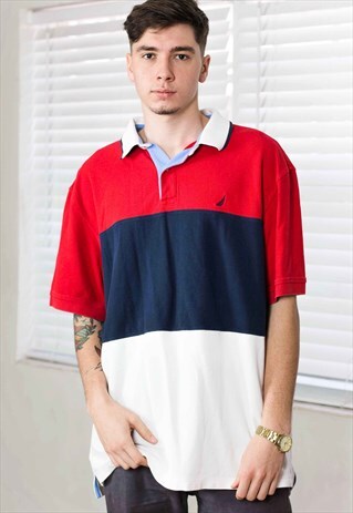 VINTAGE NAUTICA SHIRT LOGO 90S XXL 13.7