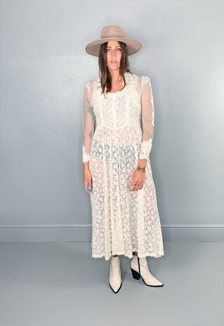 BARE BOTANICS LACE MAXI DRESS