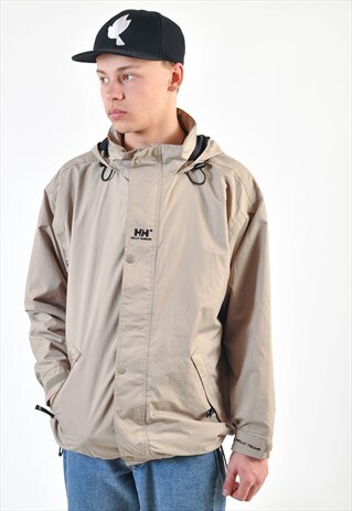 VINTAGE 90S WINBREAKER JACKET IN BEIGE