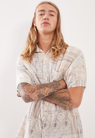 VINTAGE PATTERNED FESTIVAL SHORT SLEEVE SHIRT