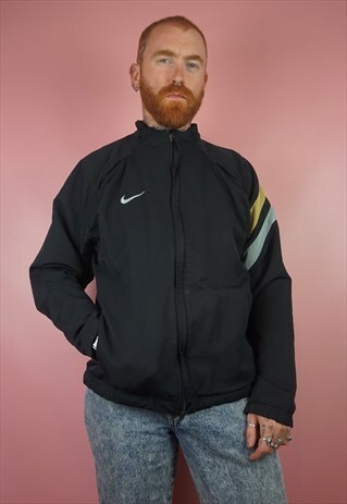 VINTAGE 1990S BLACK NIKE TRACK JACKET