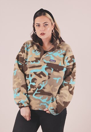 VINTAGE PATAGONIA SYNCHILLA PATTERNED CAMO FLEECE /A10010