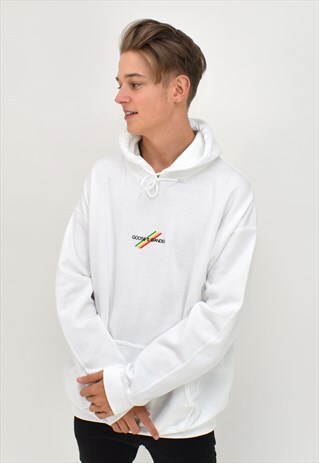 G&G UNISEX MULTI LINES WHITE HOOD