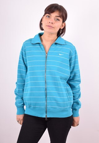 NIKE WOMENS VINTAGE TRACKSUIT TOP JACKET LARGE BLUE 90S