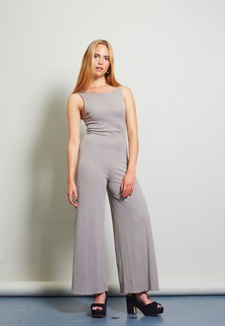 VINTAGE GREY 90'S RIBBED JUMPSUIT
