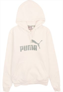 Vintage 90's Puma Hoodie Pullover Spellout Beige Cream