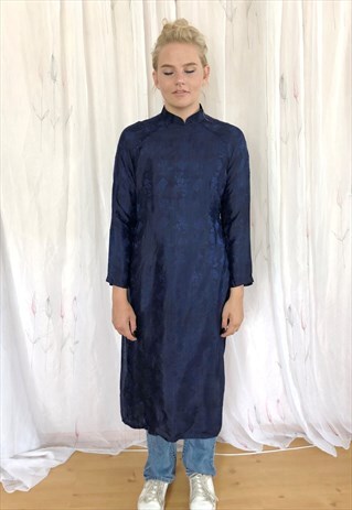 BLUE NAVY LONG SHHIRT KIMONO