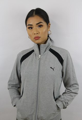 VINTAGE PUMA GREY ZIP-UP SPORTS JACKET