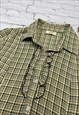 VINTAGE CHECKED FRILL DETAIL BLOUSE SIZE 14