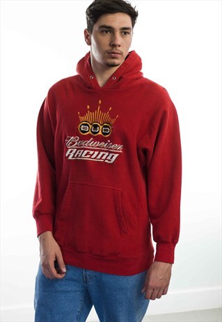 VINTAGE BUDWEISER NASCAR LOGO HOODIE 90S M 29.7