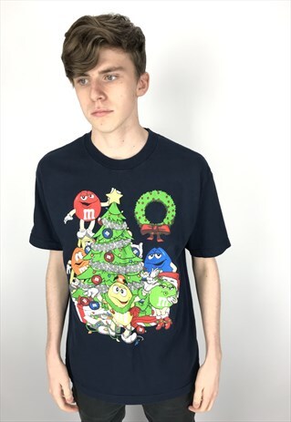 90S VINTAGE M&M'S CHRISTMAS T-SHIRT