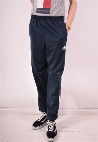 ADIDAS MENS VINTAGE TRACKSUIT TROUSERS XXL NAVY BLUE 90S