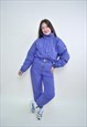 90s one piece purple ski suit, retro snowsuit, MEDIUM size 