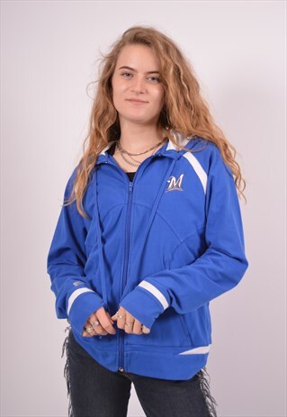 VINTAGE MAJESTIC HOODIE SWEATER BLUE