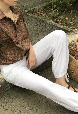 WHITE LINEN TROUSERS